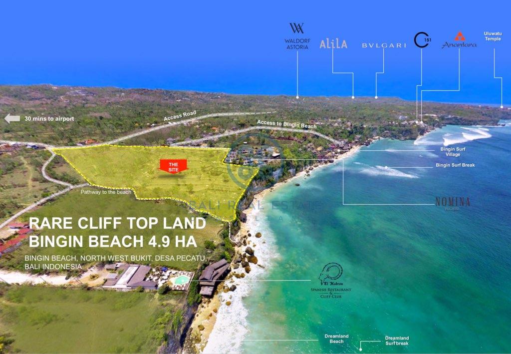 ha clifftop land bingin beach for sale