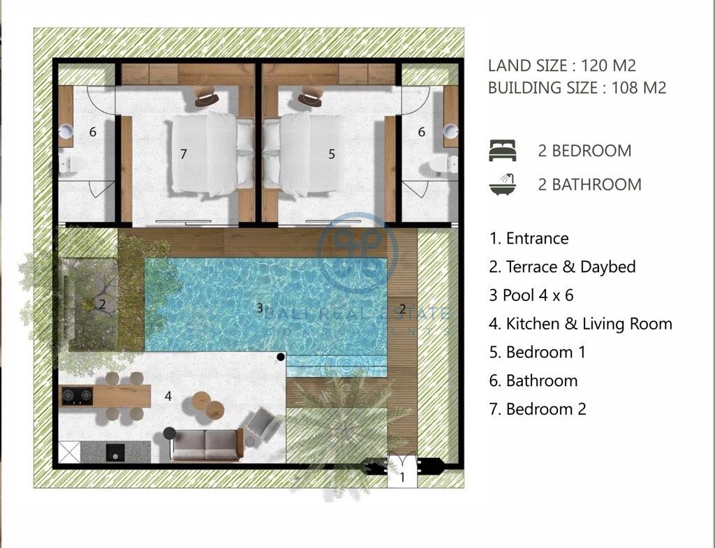 Floor plan Bedrom Villa